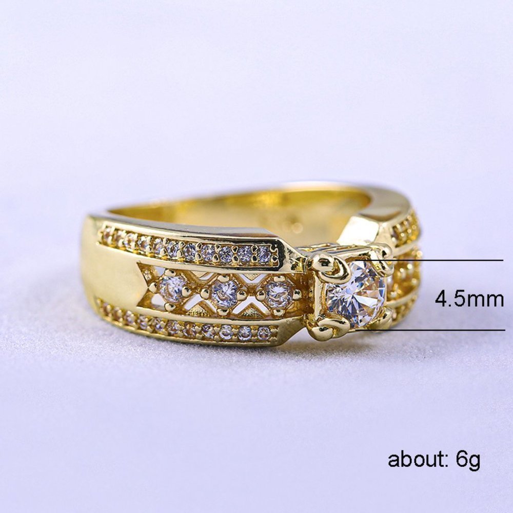 💥14K Gold Plated Beautiful Fashionable CZ Ring, GPMB1496 - Picture 7 of 8